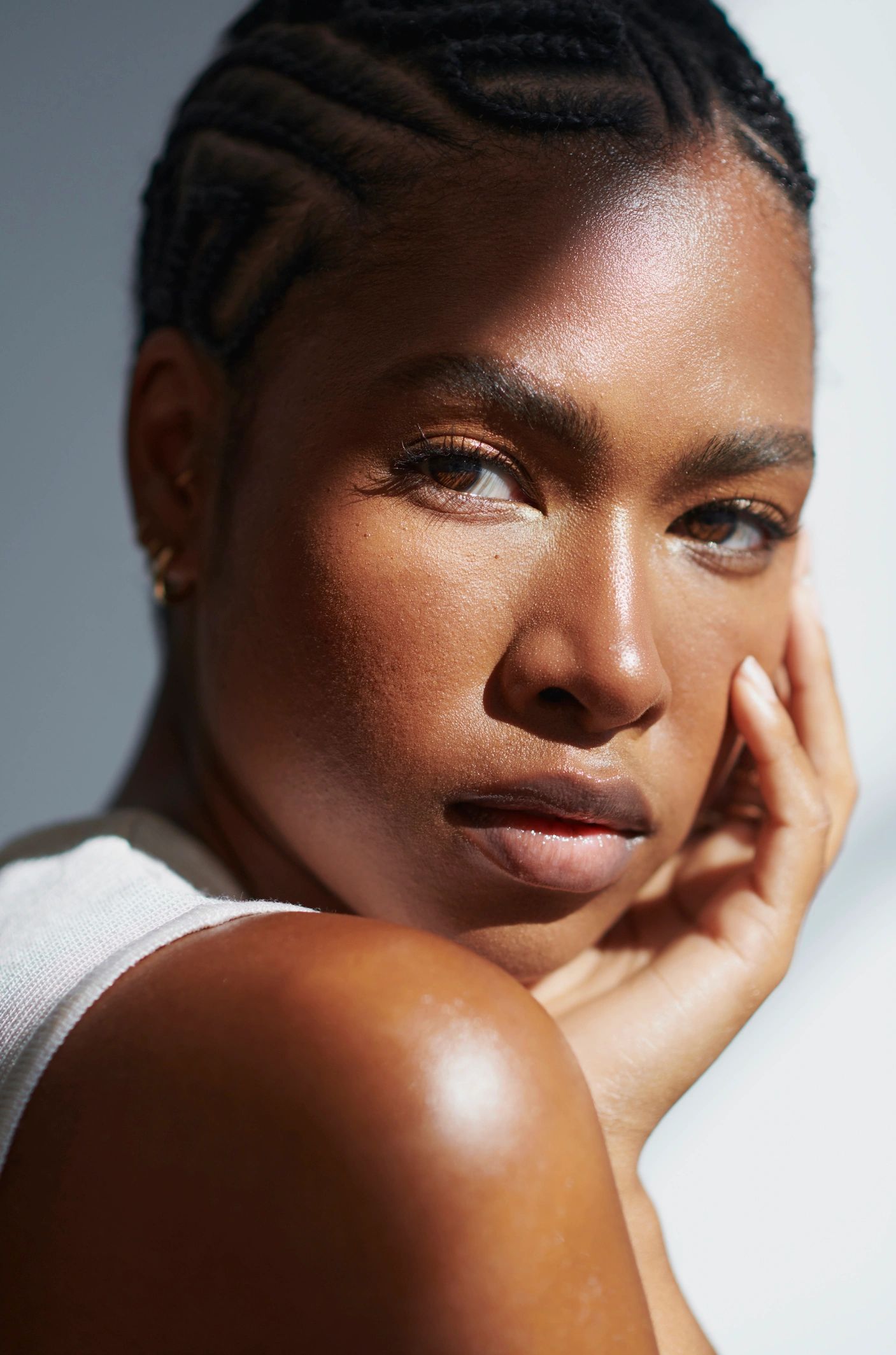 Beauty portrait showing smooth radiant skin